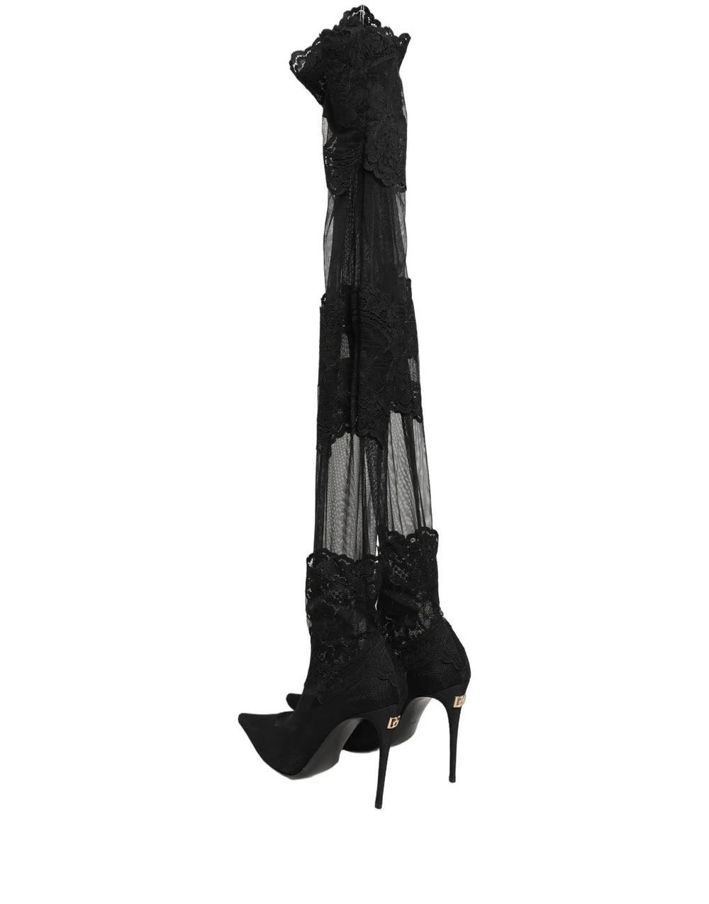 Dolce & Gabbana Sample Sale | Dolce & Gabbana Black Over The Knee Sock Pumps Boots Shoes - | Designer outlet