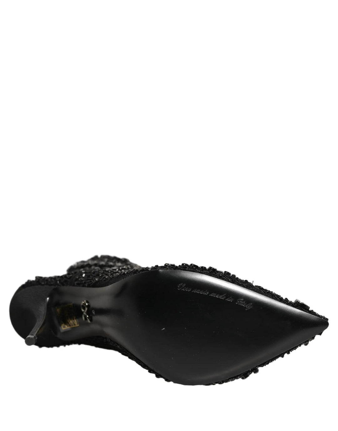 Dolce & Gabbana Sample Sale | Dolce & Gabbana Black Embellished Mesh Ankle Boots Shoes - | Designer outlet
