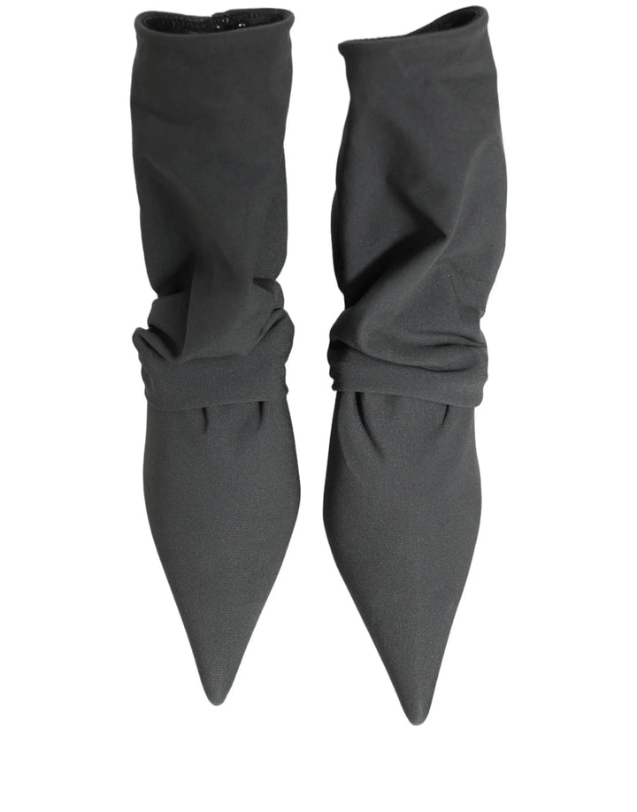 Dolce &amp; Gabbana Sample Sale | Dolce &amp; Gabbana Gray Stretch Socks Heels Ankle Boots Shoes - | Designer outlet