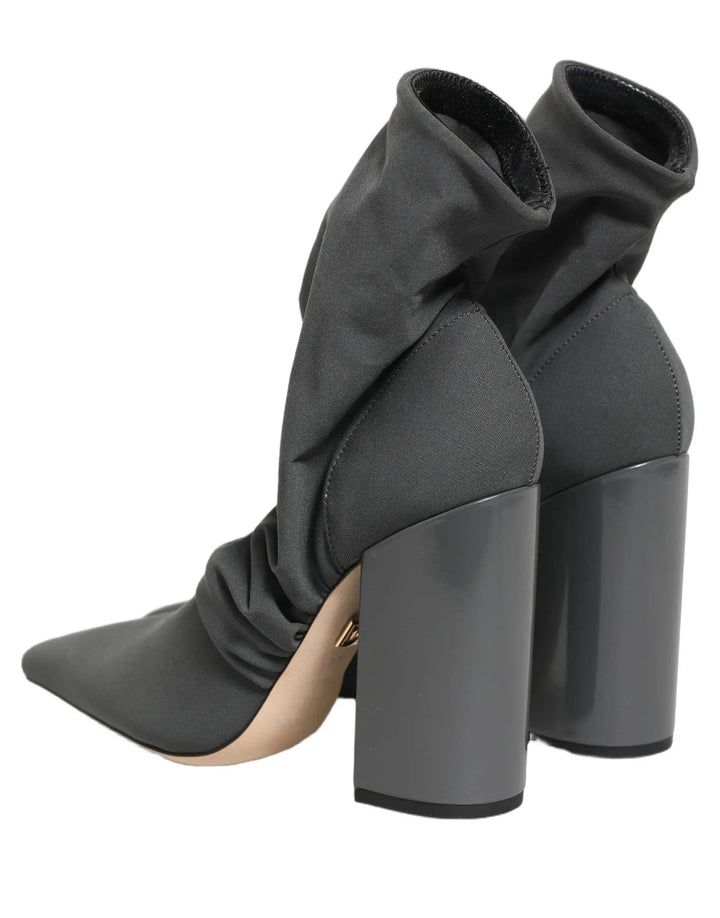 Dolce &amp; Gabbana Sample Sale | Dolce &amp; Gabbana Gray Stretch Socks Heels Ankle Boots Shoes - | Designer outlet