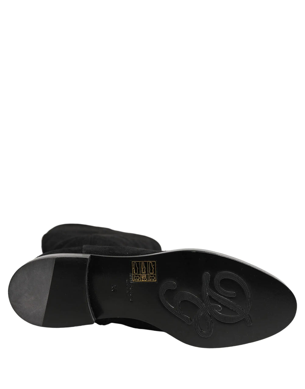 Dolce & Gabbana Sample Sale | Dolce & Gabbana Suede Leather Knee High Boots Black - | Designer outlet