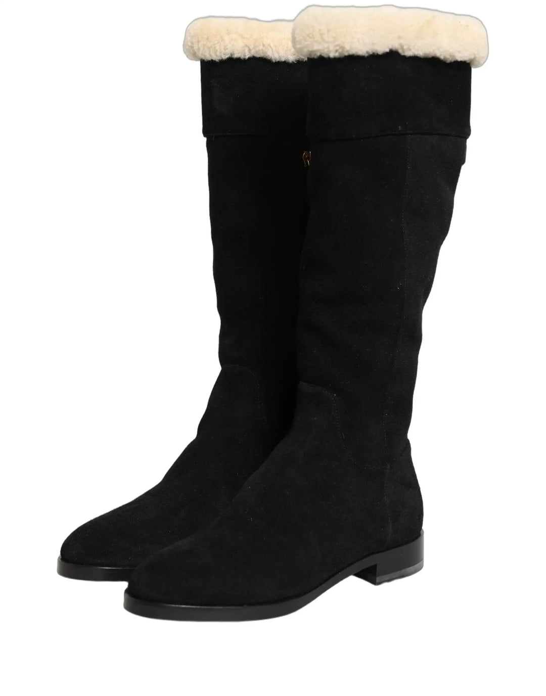 Dolce &amp; Gabbana Sample Sale | Dolce &amp; Gabbana Suede Leather Knee High Boots Black - | Designer outlet