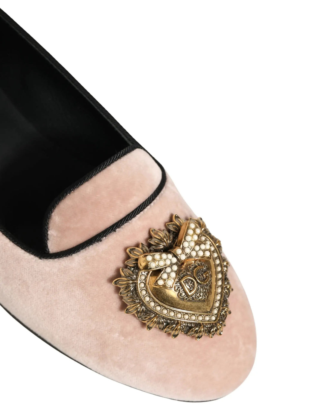 Dolce & Gabbana Sample Sale | Dolce & Gabbana Pink Velvet Devotion Loafers Flats Shoes - | Designer outlet
