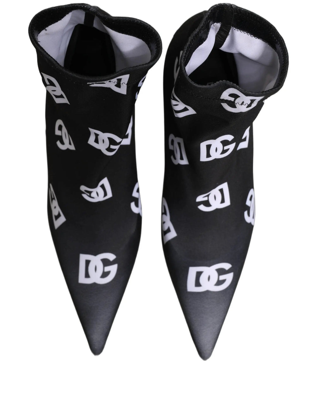 Dolce &amp; Gabbana Sample Sale | Dolce &amp; Gabbana Black Logo Stretch Heels Ankle Boots Shoes - | Designer outlet