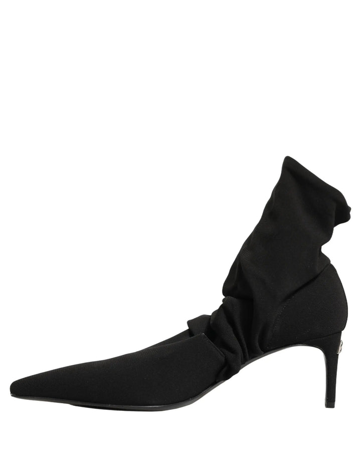 Dolce &amp; Gabbana Sample Sale | Dolce &amp; Gabbana Black Stretch Socks Heels Ankle Boots Shoes - | Designer outlet