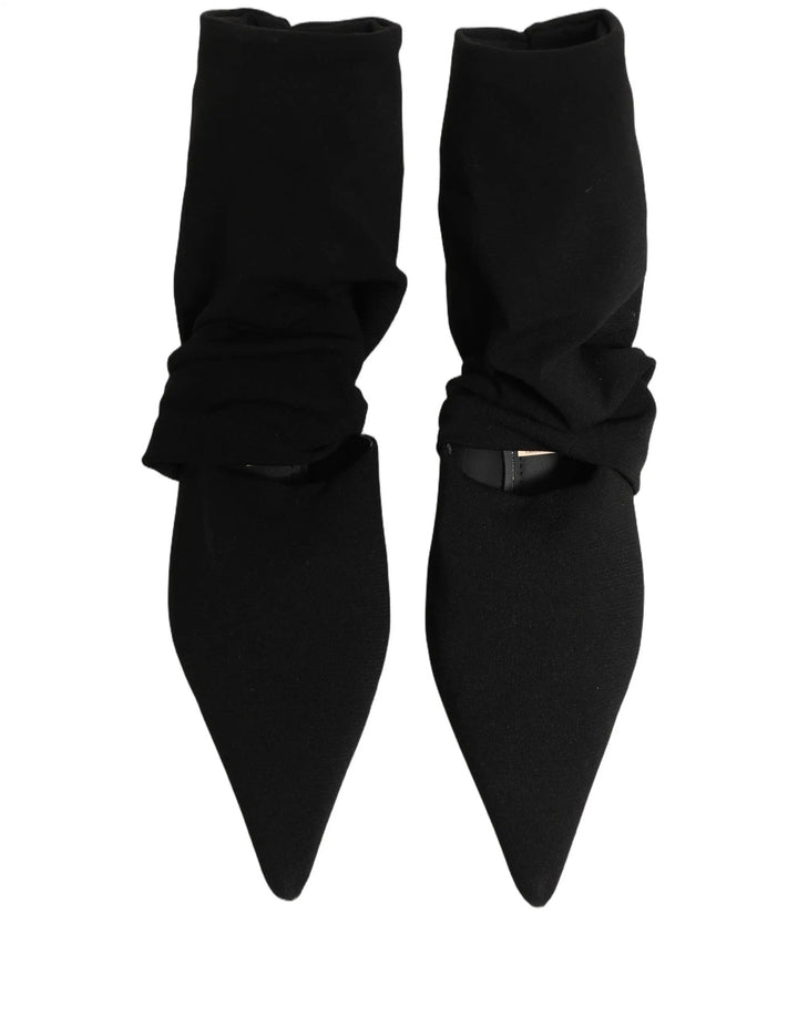 Dolce &amp; Gabbana Sample Sale | Dolce &amp; Gabbana Black Stretch Socks Heels Ankle Boots Shoes - | Designer outlet
