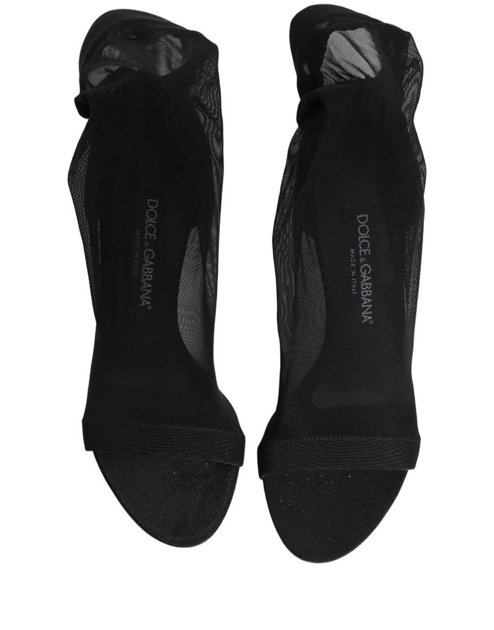 Dolce & Gabbana Sample Sale | Dolce & Gabbana Black Nylon Mesh Sock Style Boots Shoes - | Designer outlet