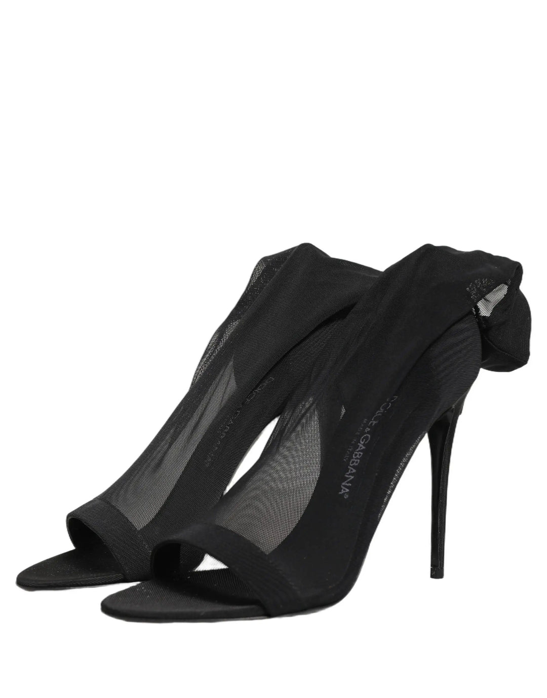 Dolce &amp; Gabbana Sample Sale | Dolce &amp; Gabbana Black Nylon Mesh Sock Style Boots Shoes - | Designer outlet