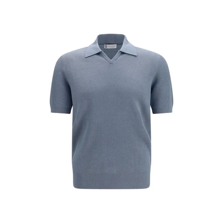 Brunello Cucinelli Sample Sale | Brunello Cucinelli Blue Cotton Polo Shirt - | Designer outlet