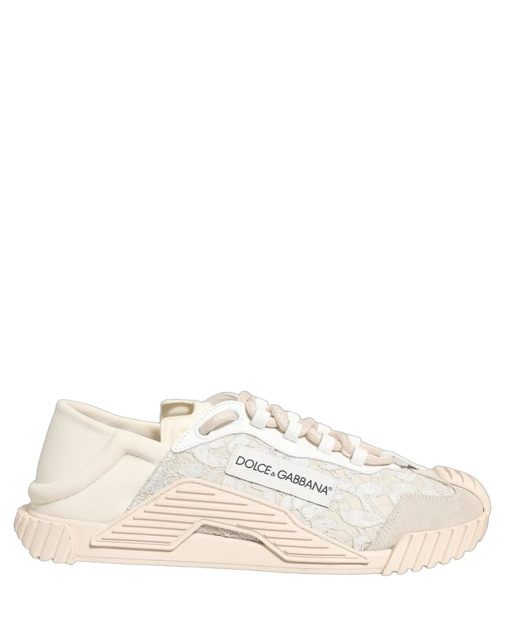 Dolce &amp; Gabbana Sample Sale | Dolce &amp; Gabbana White Lace NS1 Low Top Sneaker Sports Shoes - | Designer outlet