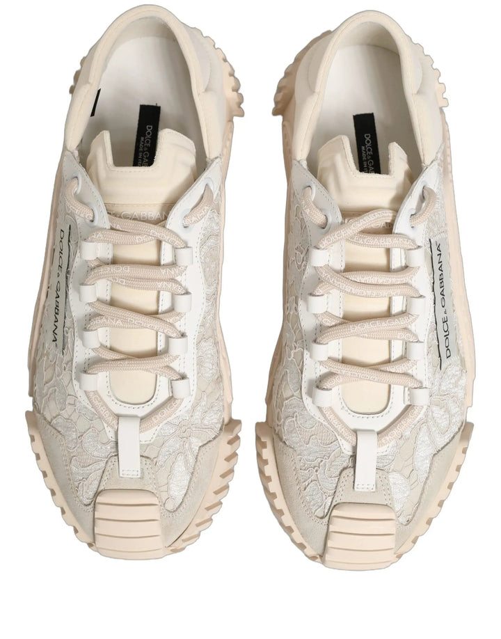 Dolce &amp; Gabbana Sample Sale | Dolce &amp; Gabbana White Lace NS1 Low Top Sneaker Sports Shoes - | Designer outlet