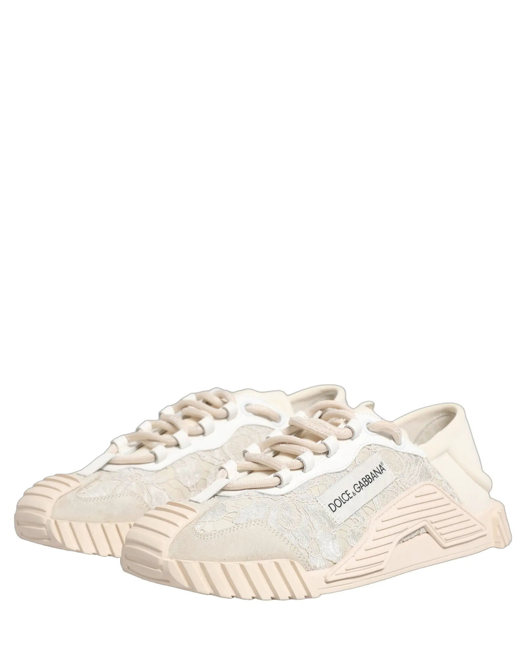 Dolce &amp; Gabbana Sample Sale | Dolce &amp; Gabbana White Lace NS1 Low Top Sneaker Sports Shoes - | Designer outlet