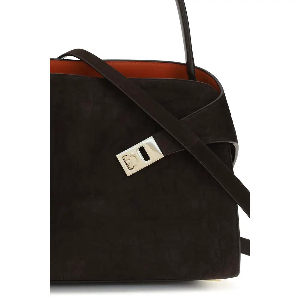 Ferragamo Sample Sale | Ferragamo Brown Calf Leather Bos Taurus Shoulder Bag - | Designer outlet