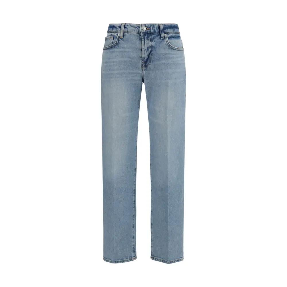 7FOR Sample Sale | 7FOR Blue Cotton Straight-Leg Jeans - | Designer outlet