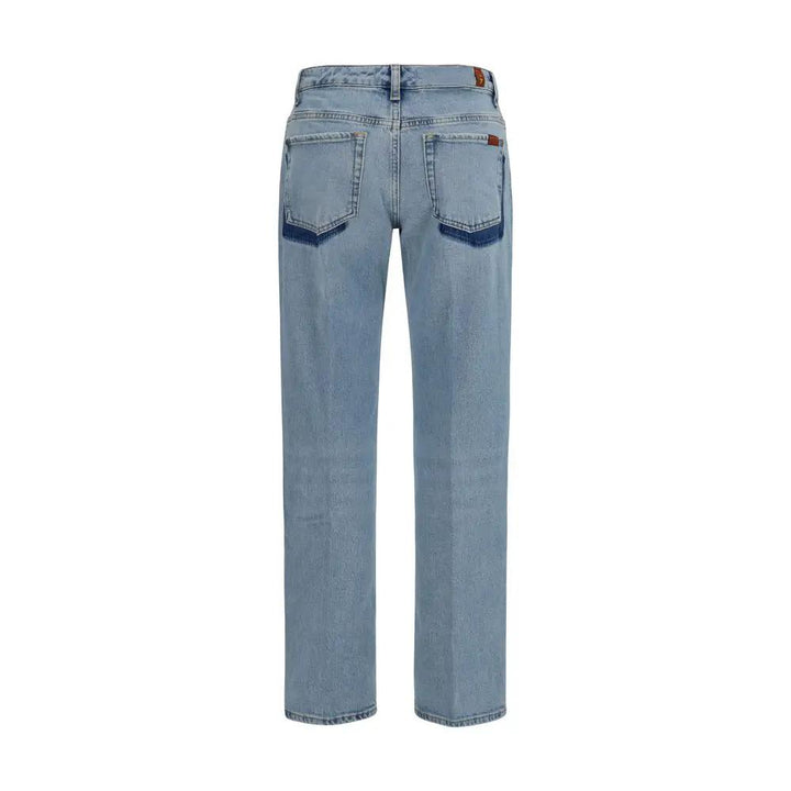7FOR Sample Sale | 7FOR Blue Cotton Straight-Leg Jeans - | Designer outlet