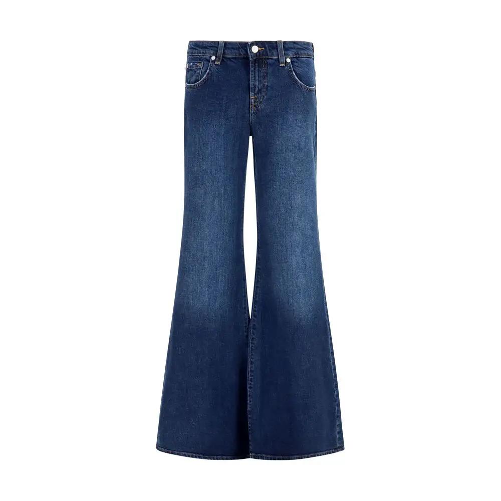 7FOR Sample Sale | 7FOR Blue Cotton Flared Jeans - | Designer outlet
