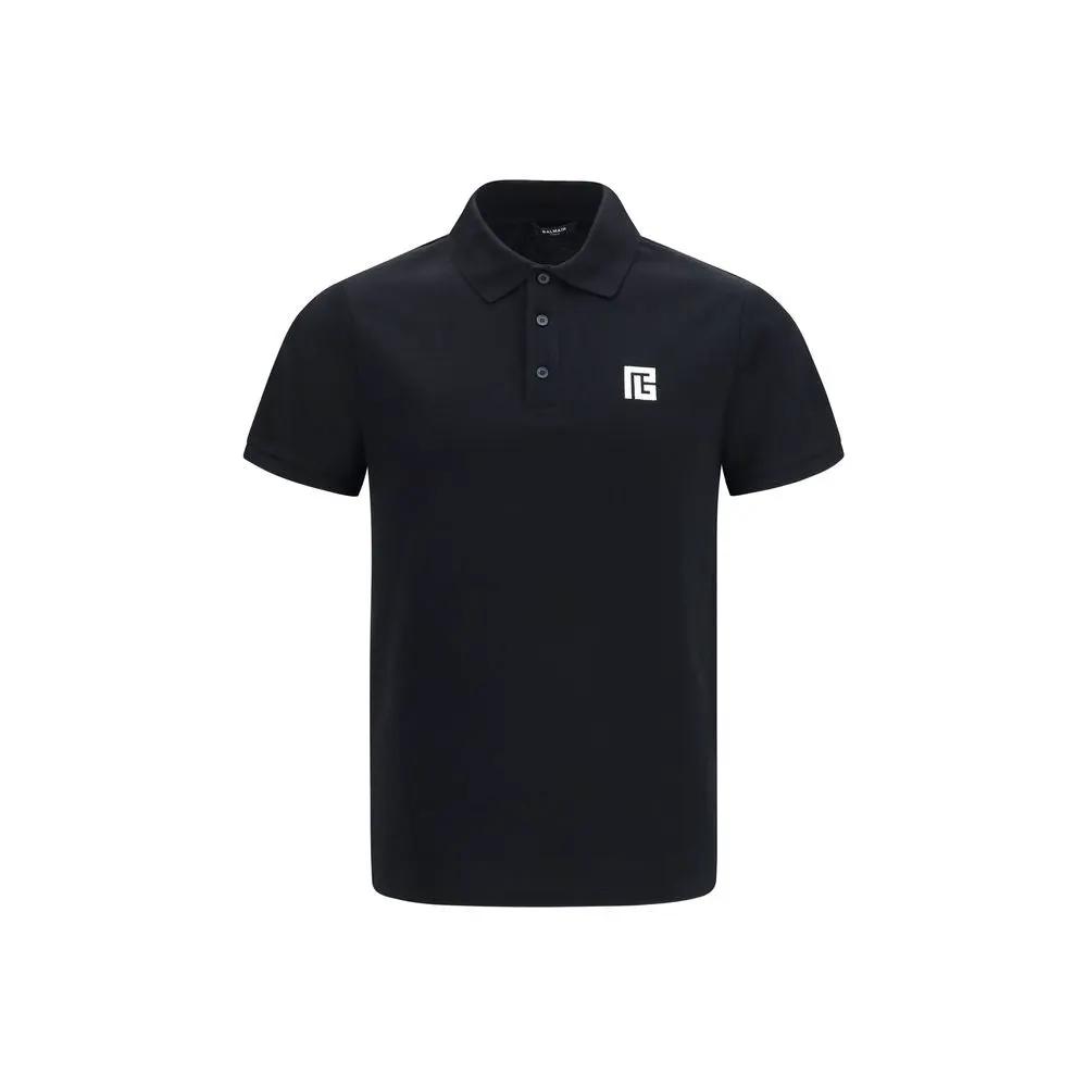 Balmain Sample Sale | Balmain Black Cotton Polo Shirt - | Designer outlet