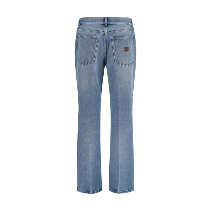 Miu Miu Sample Sale | Miu Miu Blue Polyester Relaxed Fit Jeans - | Designer outlet