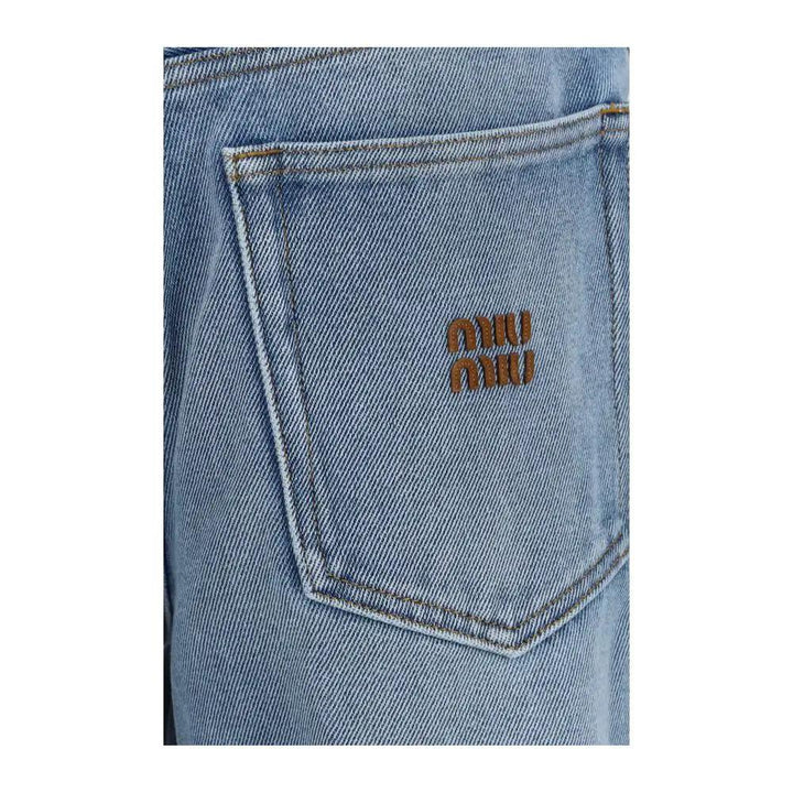 Miu Miu Sample Sale | Miu Miu Blue Polyester Relaxed Fit Jeans - | Designer outlet