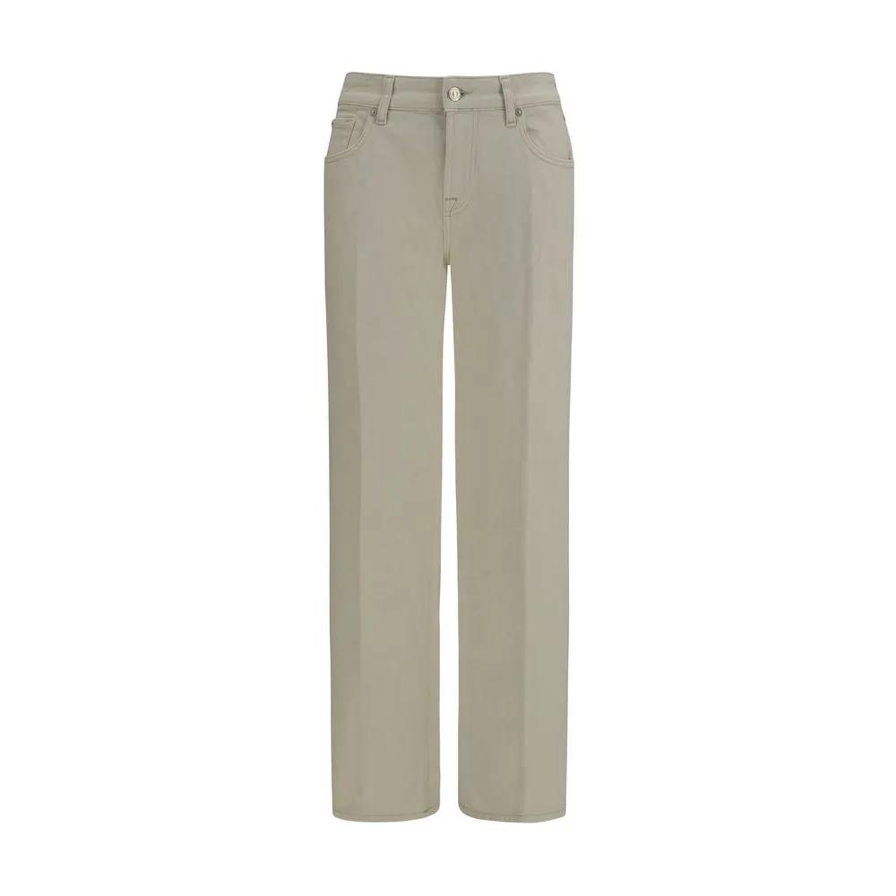7FOR Sample Sale | 7FOR Beige Cotton Straight-Leg Jeans - | Designer outlet