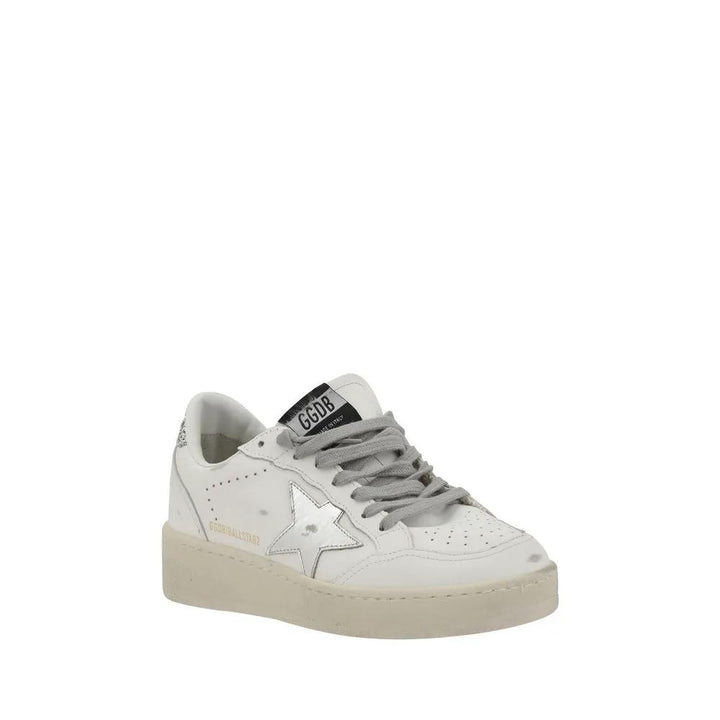 Golden Goose Sample Sale | Golden Goose Silver Calf Leather Bos Taurus Low Top Sneakers - | Designer outlet