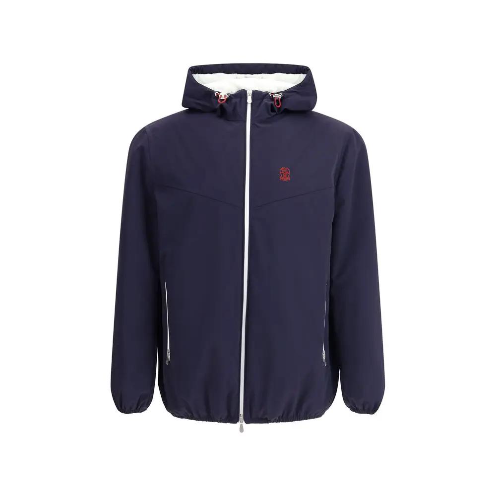 Brunello Cucinelli Sample Sale | Brunello Cucinelli Blue Polyamide Shell Jacket - | Designer outlet