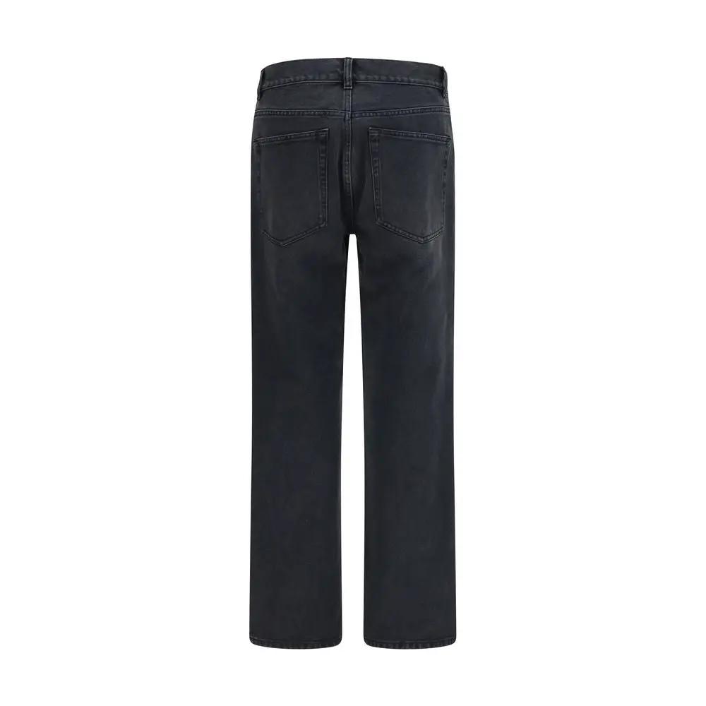 The Row Sample Sale | The Row Black Cotton Straight-Leg Jeans - | Designer outlet