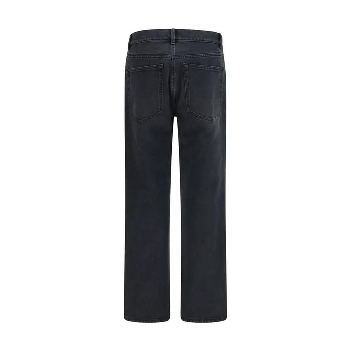 The Row Sample Sale | The Row Black Cotton Straight-Leg Jeans - | Designer outlet
