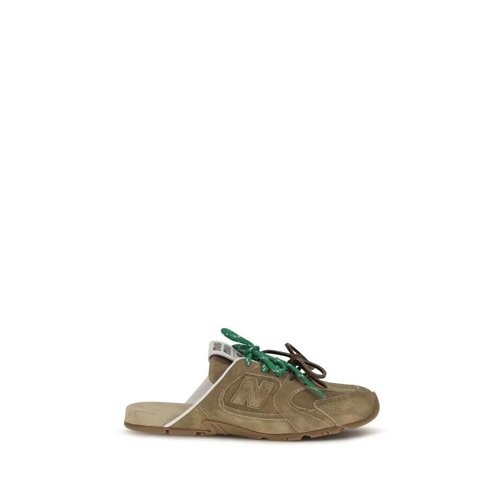 Miu Miu Sample Sale | Miu Miu Beige Calf Leather Bos Taurus Athletic Sneakers - | Designer outlet