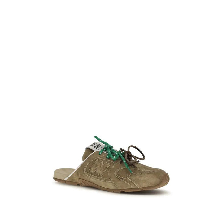 Miu Miu Sample Sale | Miu Miu Beige Calf Leather Bos Taurus Athletic Sneakers - | Designer outlet