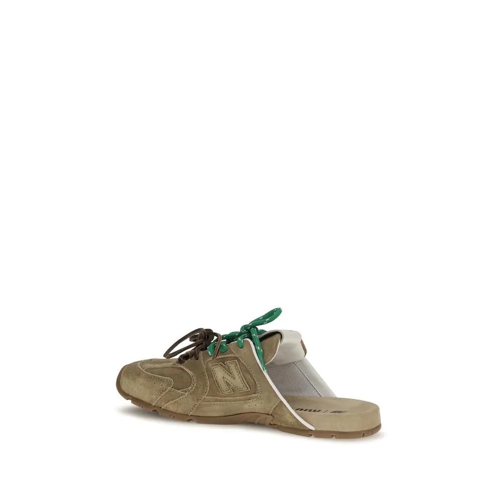 Miu Miu Sample Sale | Miu Miu Beige Calf Leather Bos Taurus Athletic Sneakers - | Designer outlet