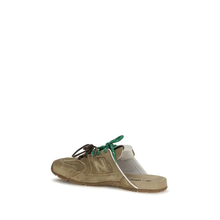 Miu Miu Sample Sale | Miu Miu Beige Calf Leather Bos Taurus Athletic Sneakers - | Designer outlet