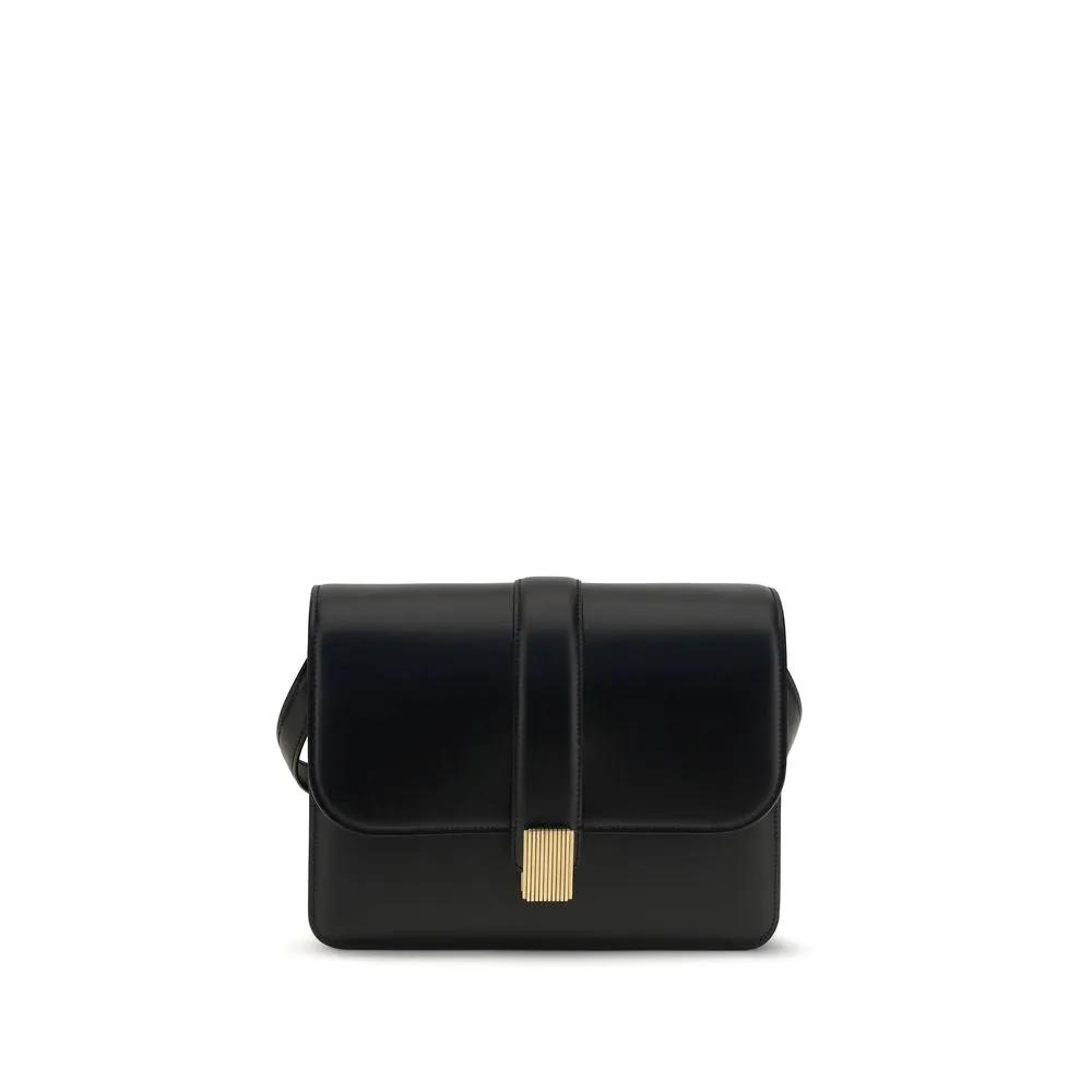 Khaite Sample Sale | Khaite Black Calf Leather Bos Taurus Shoulder Bag - | Designer outlet