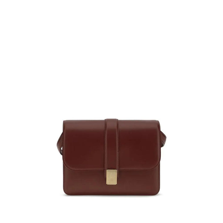 Khaite Sample Sale | Khaite Bordeaux Calf Leather Bos Taurus Shoulder Bag - | Designer outlet