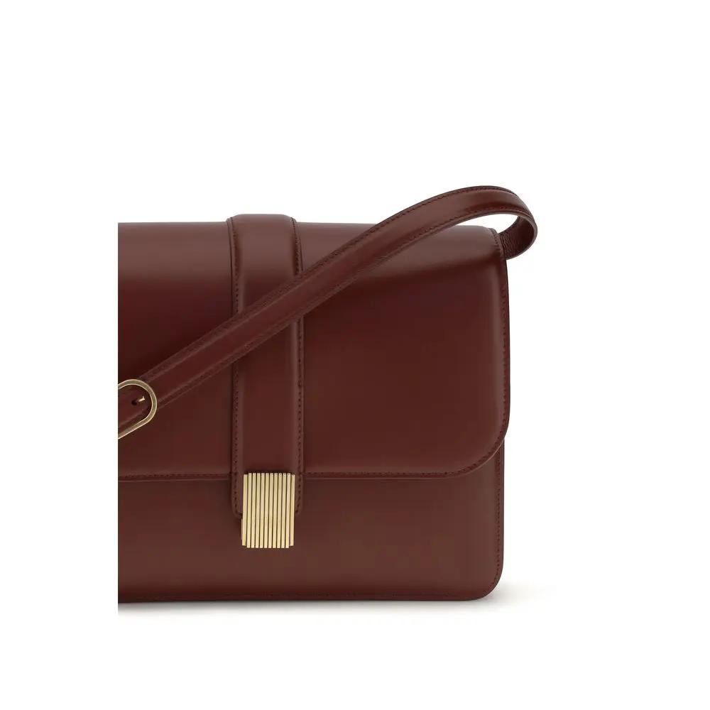 Khaite Sample Sale | Khaite Bordeaux Calf Leather Bos Taurus Shoulder Bag - | Designer outlet