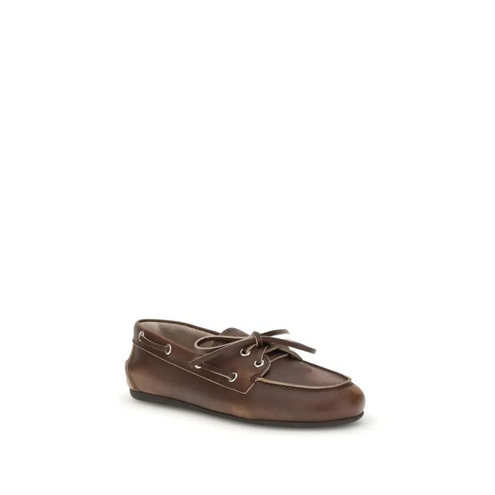 Miu Miu Sample Sale | Miu Miu Brown Calf Leather Bos Taurus Slip-On Loafers - | Designer outlet