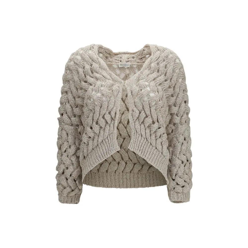 Brunello Cucinelli Sample Sale | Brunello Cucinelli Beige Silk Cardigan - | Designer outlet