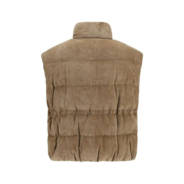 Brunello Cucinelli Sample Sale | Brunello Cucinelli Beige Viscose Sleeveless Jacket - | Designer outlet