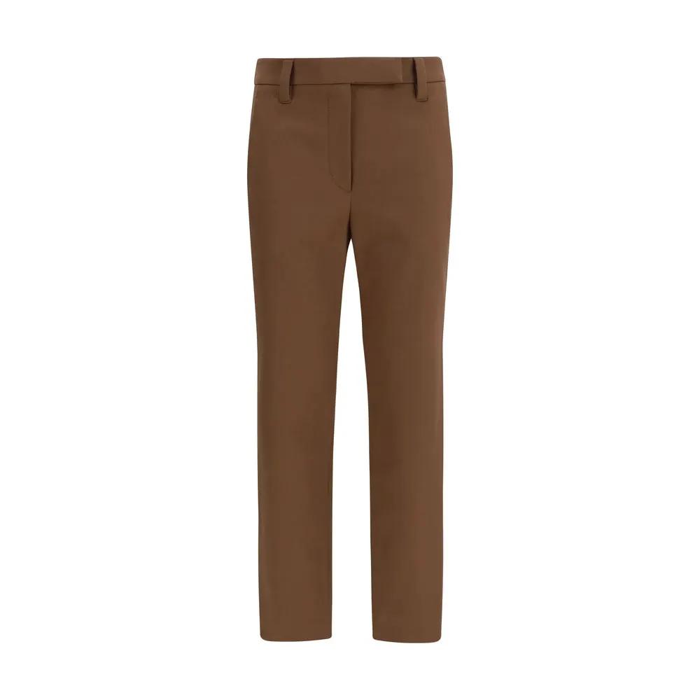 Brunello Cucinelli Sample Sale | Brunello Cucinelli Brown Elastane Casual Pants - | Designer outlet