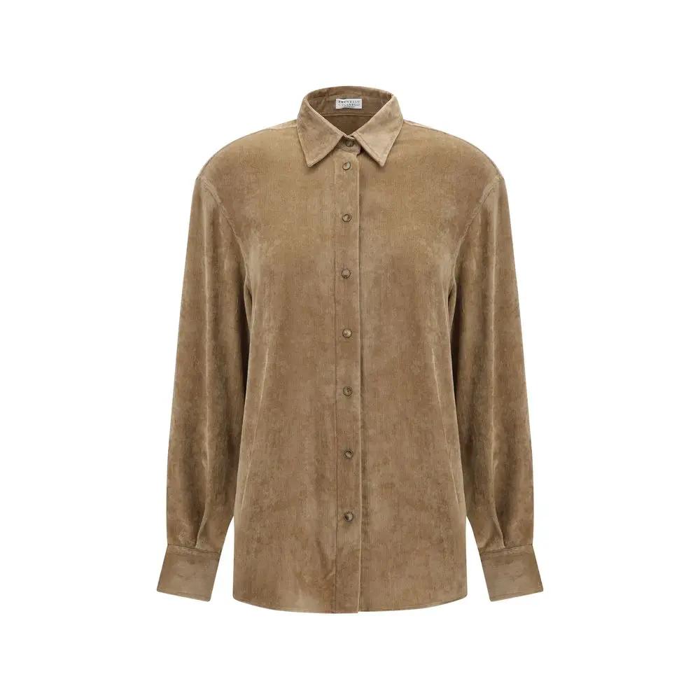 Brunello Cucinelli Sample Sale | Brunello Cucinelli Beige Viscose Dress Shirt - | Designer outlet