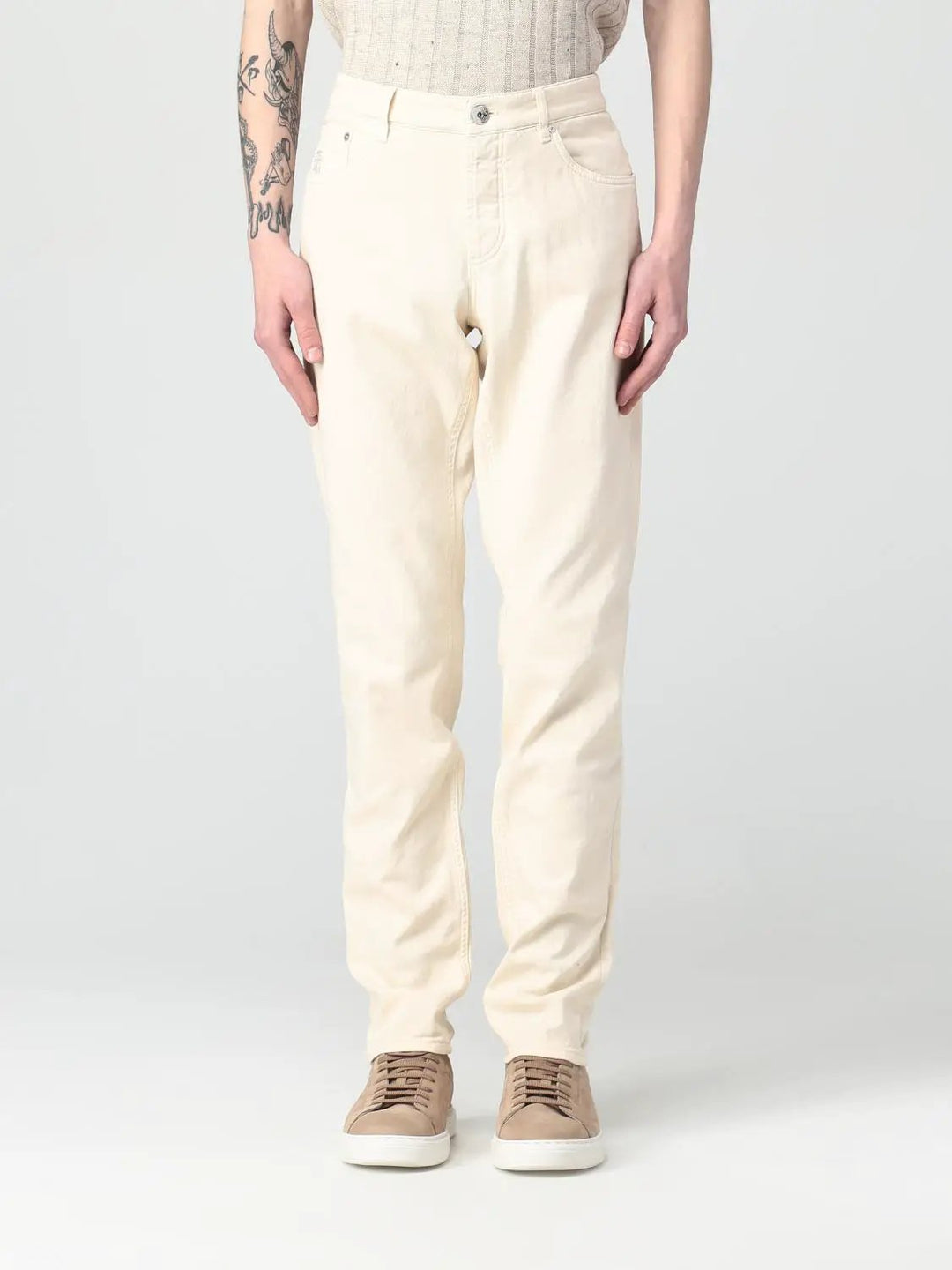Brunello Cucinelli Sample Sale | Brunello Cucinelli White Cotton Casual Pants - | Designer outlet