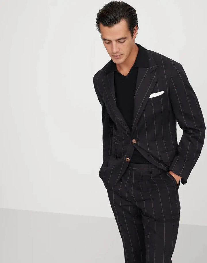 Brunello Cucinelli Sample Sale | Brunello Cucinelli Bicolor Wool Blazer - | Designer outlet