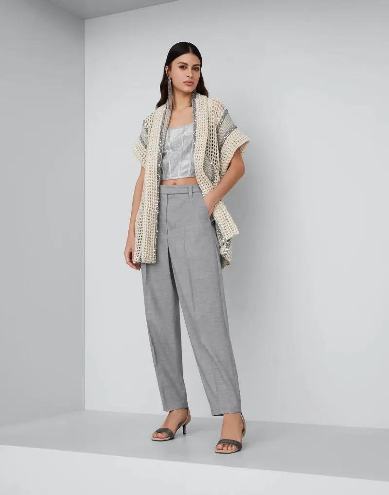 Brunello Cucinelli Sample Sale | Brunello Cucinelli Bicolor Fibres Sleeveless Jacket - | Designer outlet