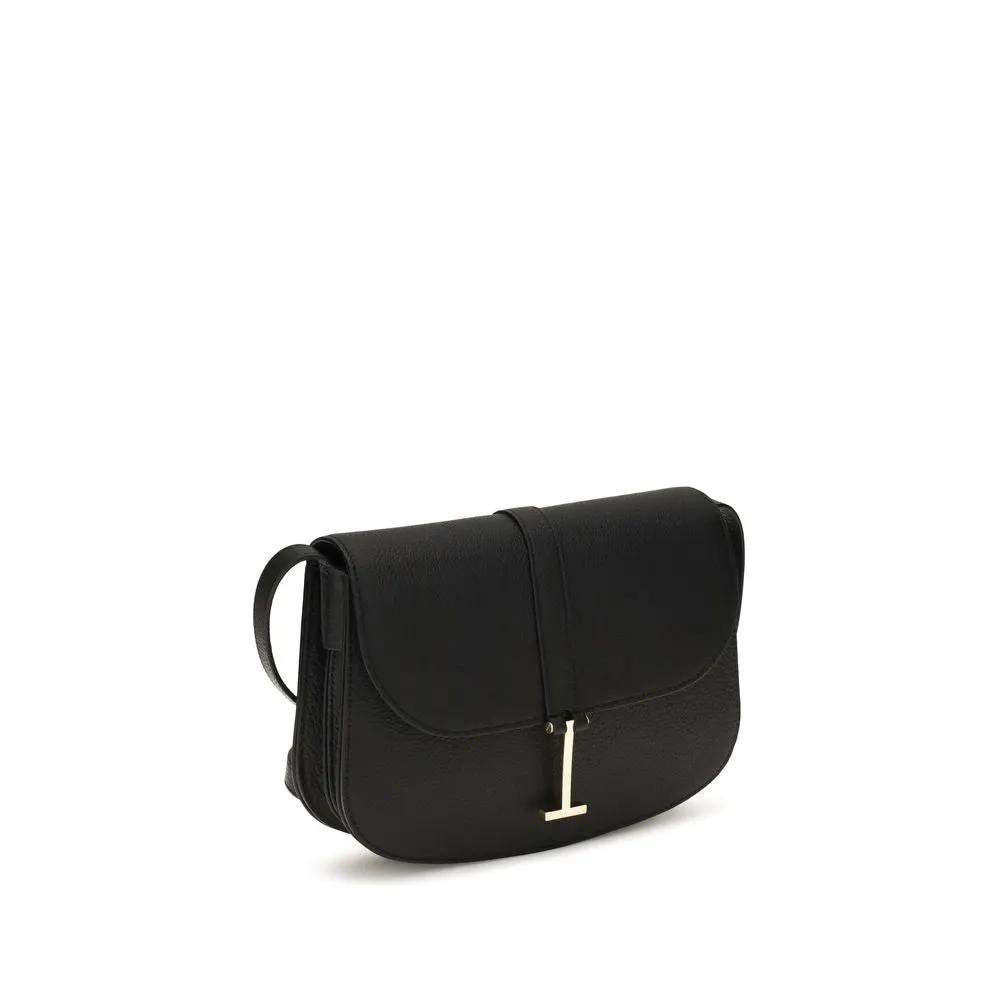 Tom Ford Black Calf Leather Bos Taurus Shoulder Bag