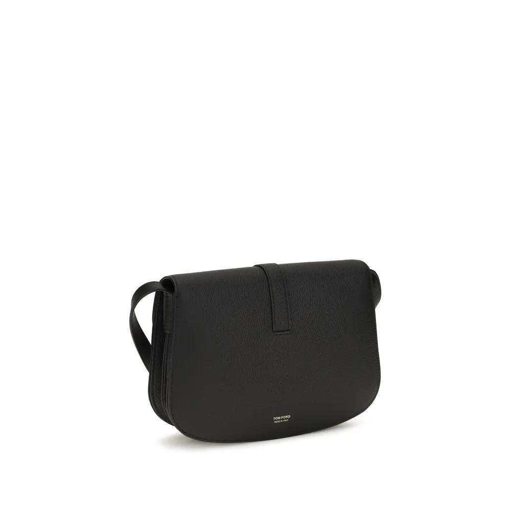 Tom Ford Black Calf Leather Bos Taurus Shoulder Bag