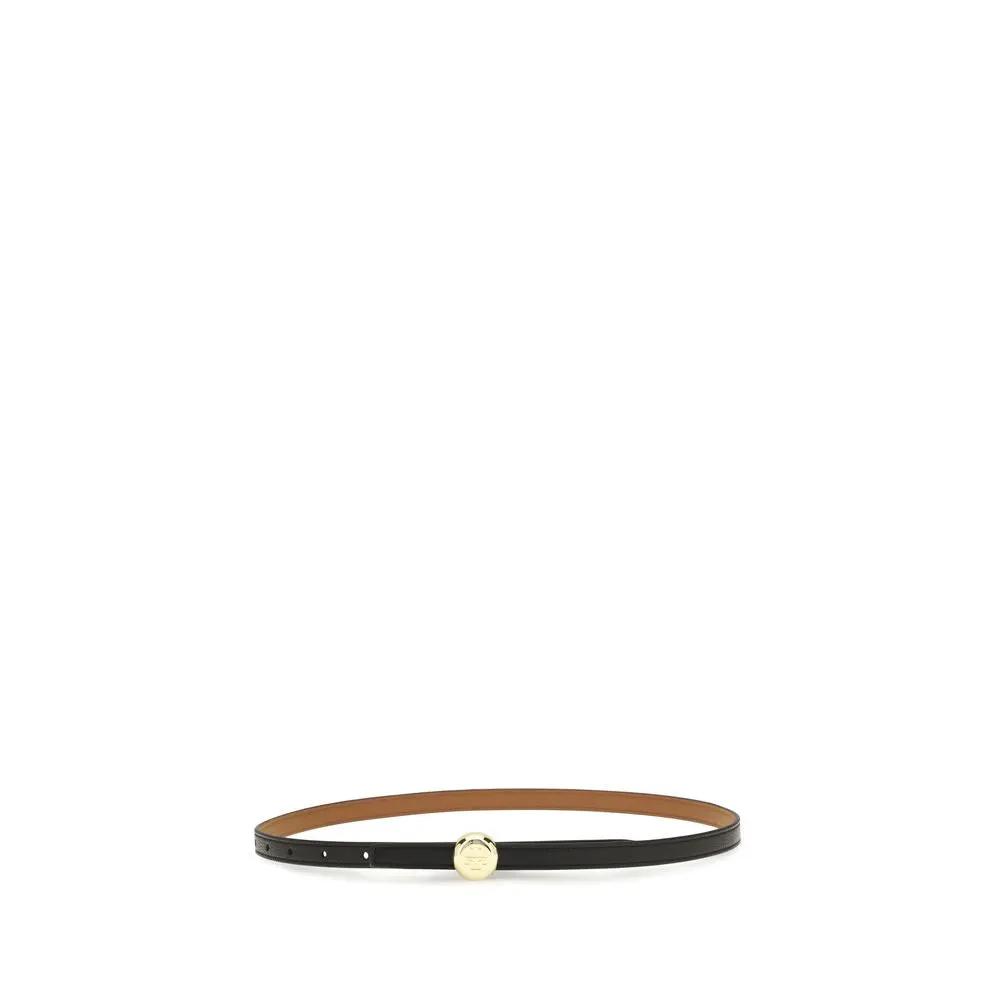 Tory Burch Black Calf Leather Bos Taurus Regular Belt