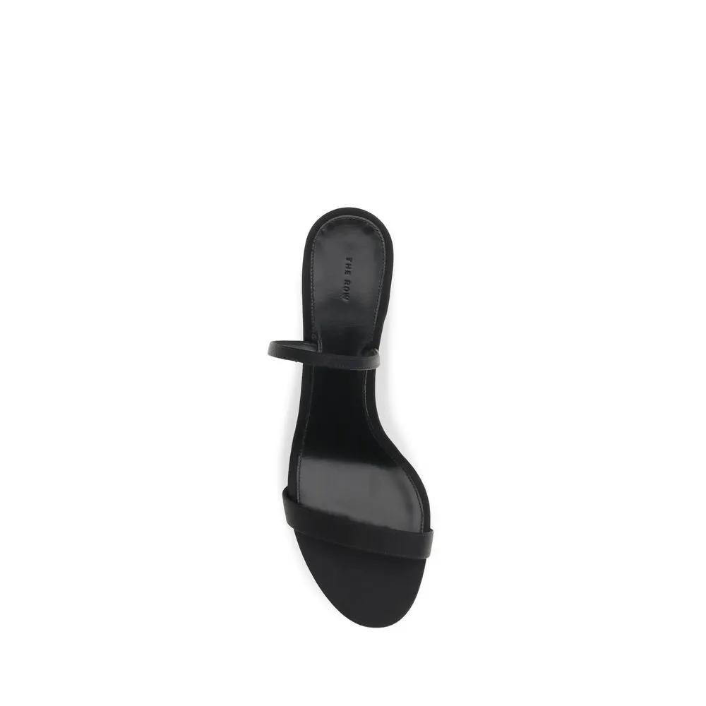 The Row Black Calf Leather Bos Taurus Stiletto Heel Sandals