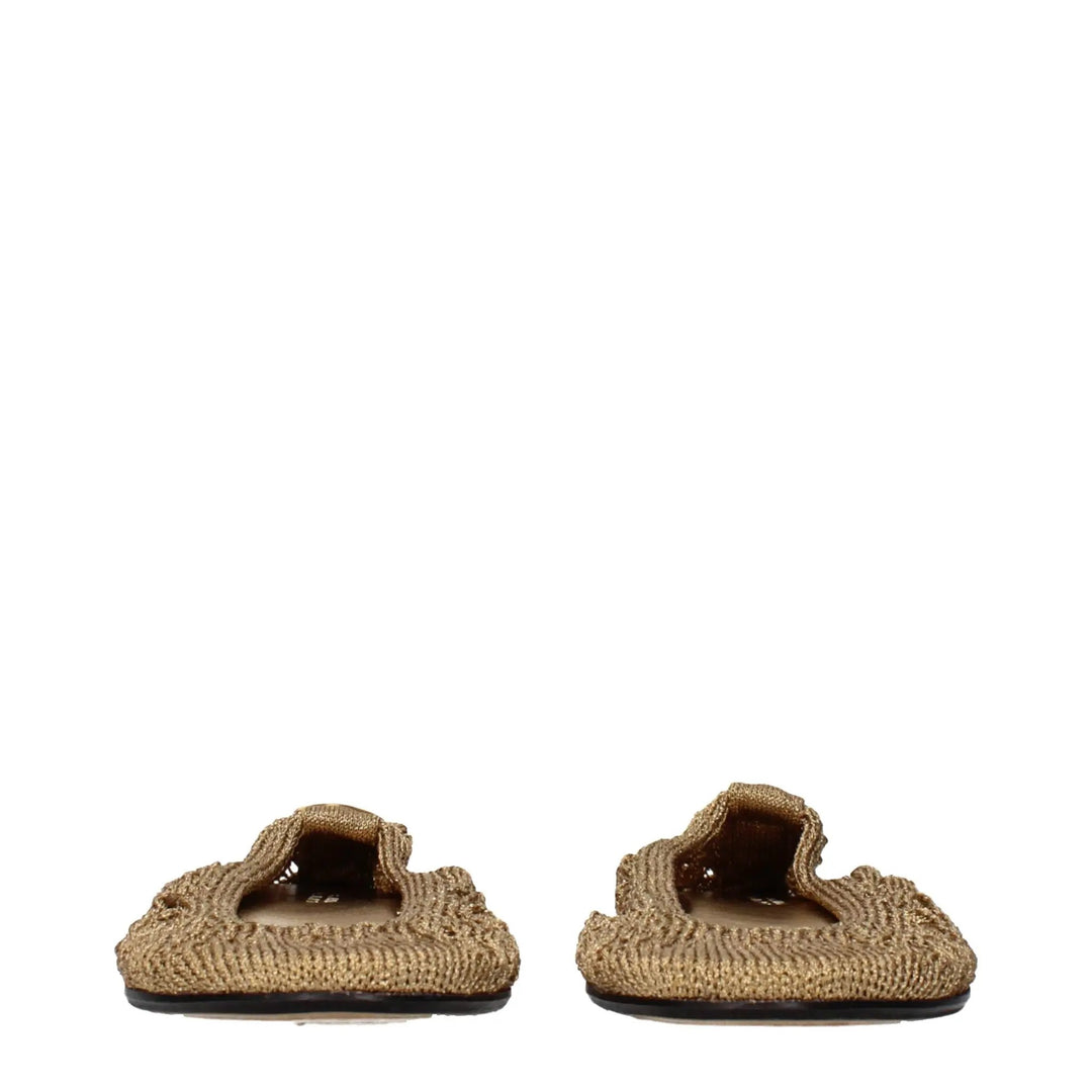 Isabel Marant Gold Fabric Ballet Flats