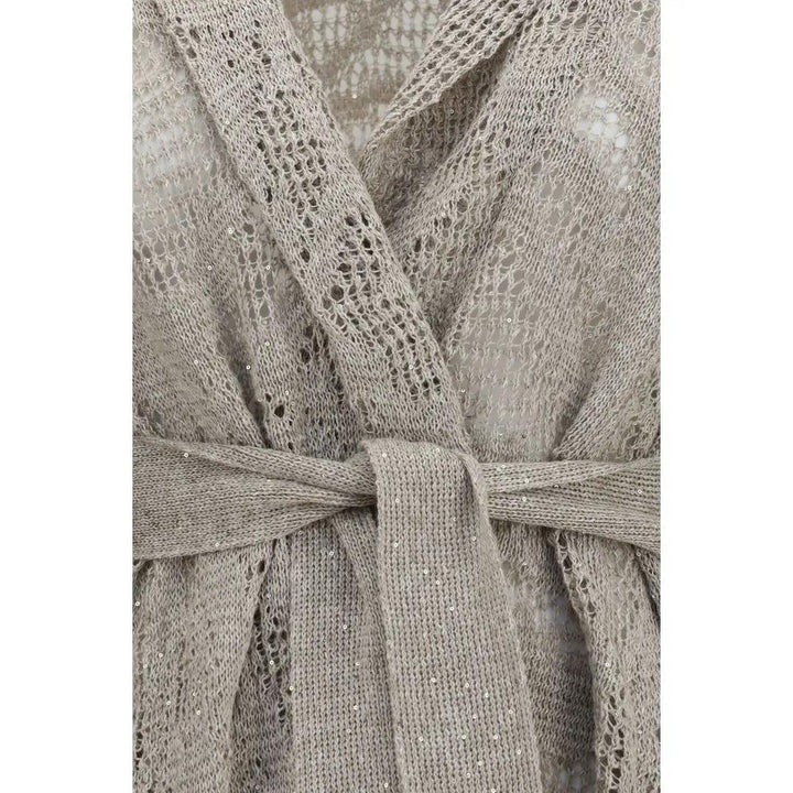 Brunello Cucinelli Beige Linen Cardigan
