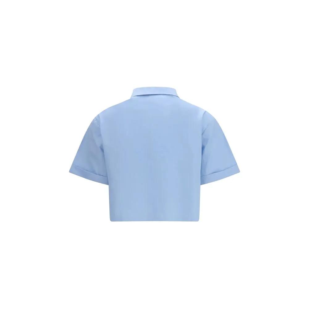 Miu Miu Blue Cotton Shortsleeve Shirt